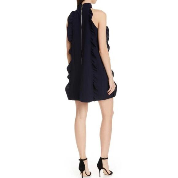 NWT Ted Baker Torriya Navy Blue Ruffle Halterneck Dress Tunic Sz 4 Sleeveless - Picture 3 of 13